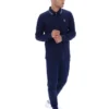 Fila Navy Monte Tipped Collar Long Sleeve Polo