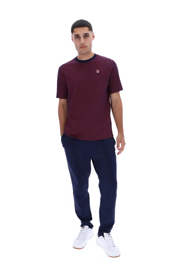 Fila Navy Nilo Printed Pinstripe T-Shirt