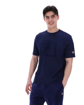 Fila Navy Pepe Tee with Flock Logo