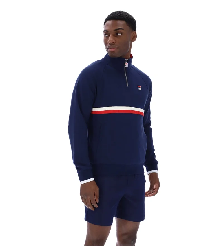 Fila Navy Rolando 1/4 Zip Neck Sweatshirt