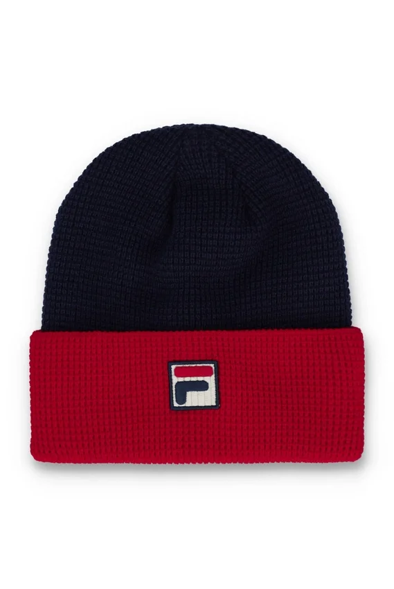 Fila Navy Rune Colourblock Turn-Up Beanie