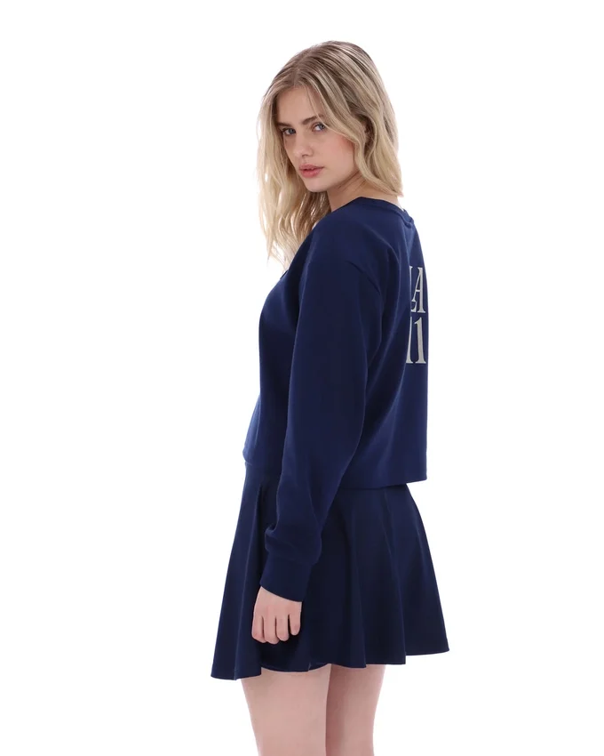 Fila Navy Sestri Wide Crew Neck Sweatshirt