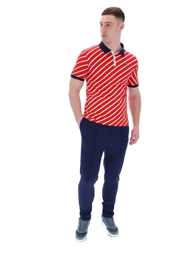 Fila Red Jaye Diagonal Stripe Polo