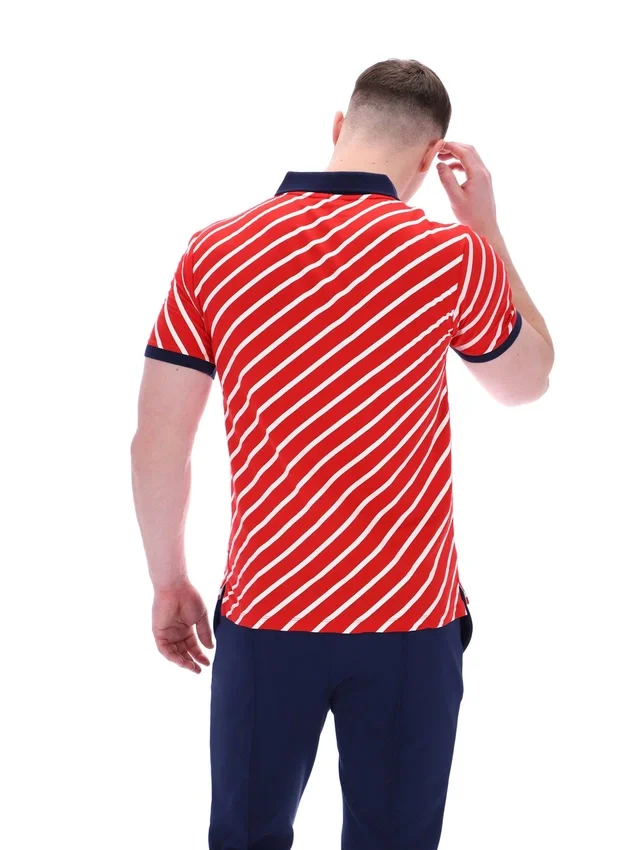 Fila Red Jaye Diagonal Stripe Polo