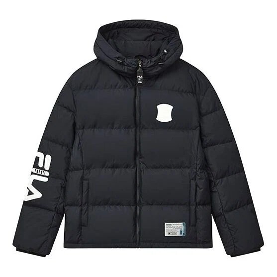 FILA x MIHARA YASUHIRO Collaborative Oversized Hooded Down Jacket "Black White Blue"