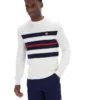 Gardenia Giuseppe Mesh Stripe Knitted Crew Neck