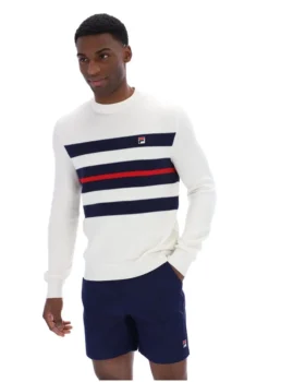 Gardenia Giuseppe Mesh Stripe Knitted Crew Neck