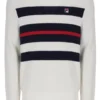 Gardenia Giuseppe Mesh Stripe Knitted Crew Neck