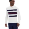 Gardenia Giuseppe Mesh Stripe Knitted Crew Neck