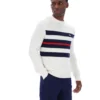 Gardenia Giuseppe Mesh Stripe Knitted Crew Neck