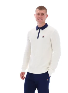 Gardenia Nowell Waffle Knit Long Sleeve Polo