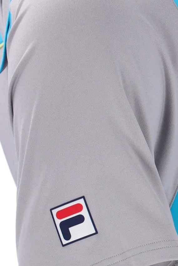 Grey Backspin Tennis Short Sleeve Polo