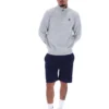 Grey Marl Ramy F-Box 1/4 Zip With Yarn Dye Cuff
