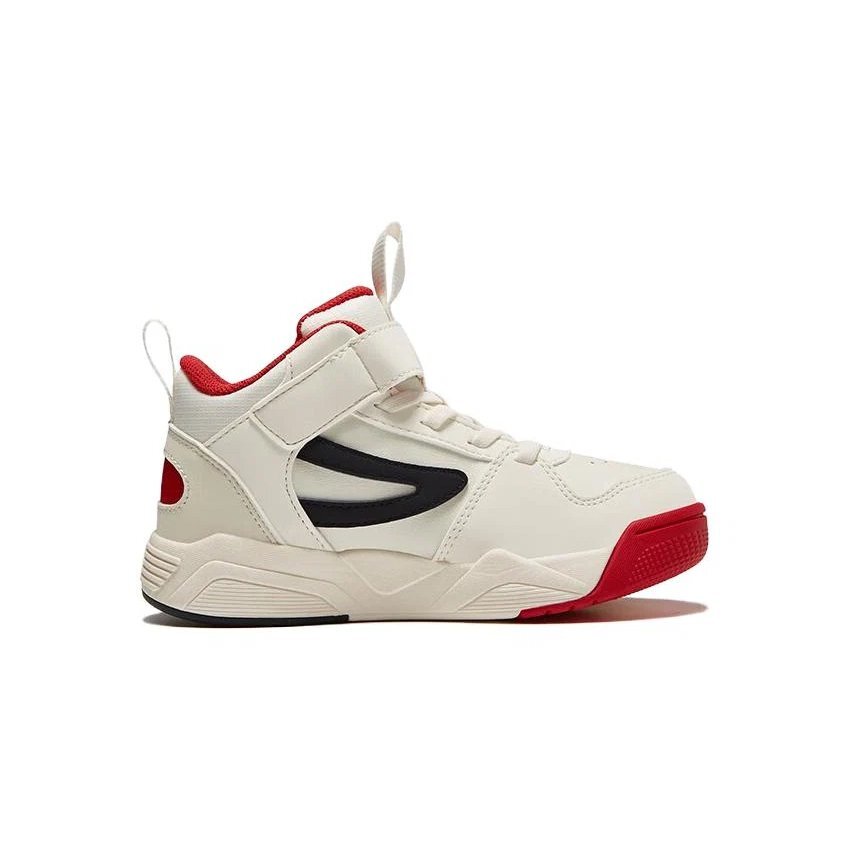 High-Top Skate Shoes "White Black Red"