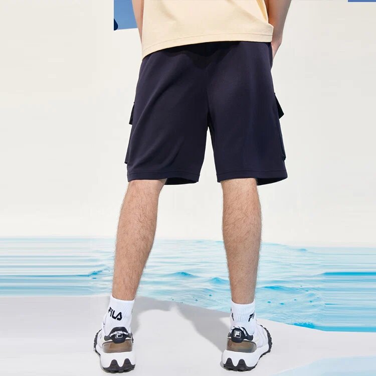 Logo Letter Printing Pocket Short Pant Male Blue