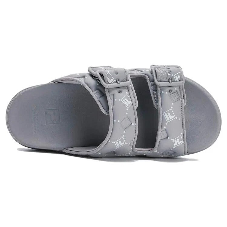Lucia Fashion Slides "Grey White"