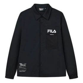 Men"s FILA Alphabet Logo Athleisure Casual Sports Jacket Black