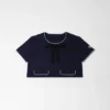 Midnight Blue Braided Crop Top