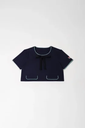 Midnight Blue Braided Crop Top