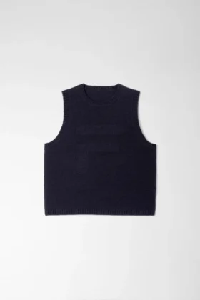 Midnight Blue Cropped Knit Vest