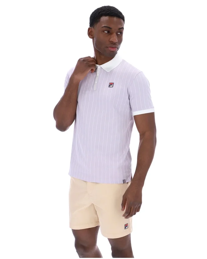 Misty Lilac BB1 Classic Vintage Striped Polo