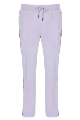 Misty Lilac Fio Velour Straight-Leg Jogger