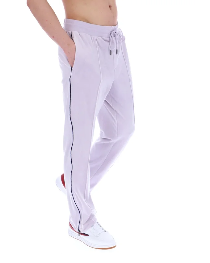 Misty Lilac Fio Velour Straight-Leg Jogger