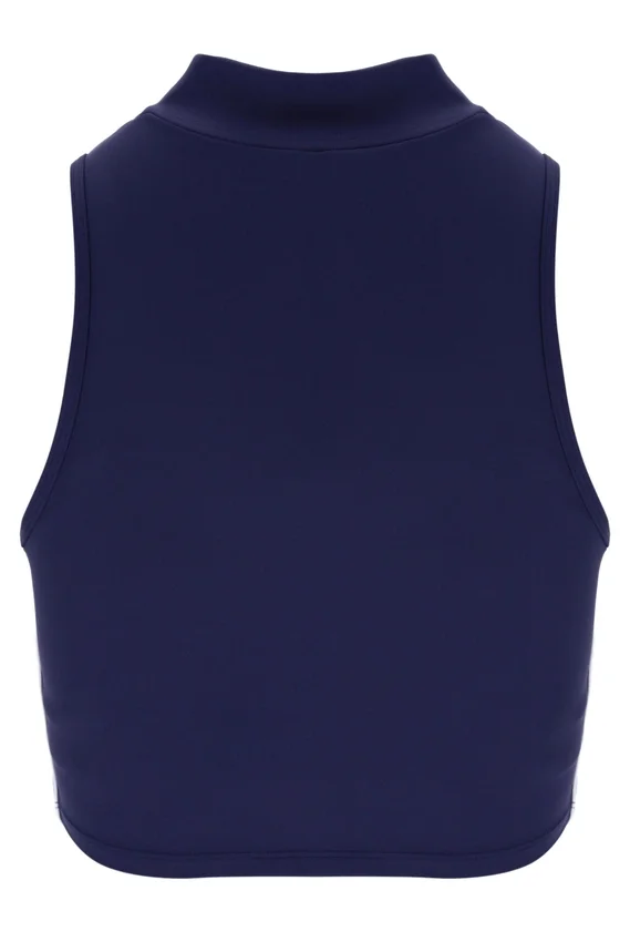 Navy FILA x TALA SKINLUXE Zip-Up Crop Top