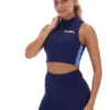 Navy FILA x TALA SKINLUXE Zip-Up Crop Top