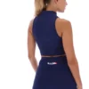 Navy FILA x TALA SKINLUXE Zip-Up Crop Top