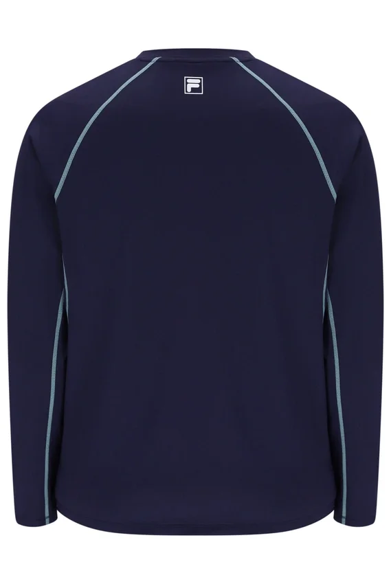 Navy Men's Long Sleeve Tennis T-Shirt