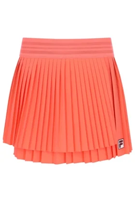 Neon Orange Women’s Pleated Wrap Tennis Skirt