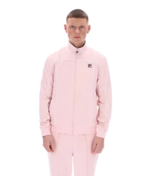 Pale Pink Armando Contrasting Piping Track Top