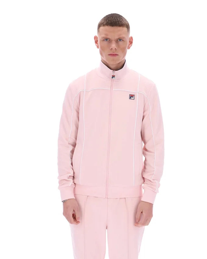 Pale Pink Armando Contrasting Piping Track Top