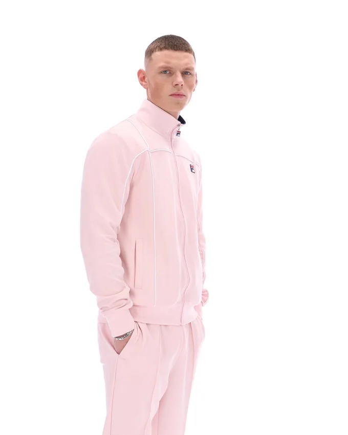 Pale Pink Armando Contrasting Piping Track Top