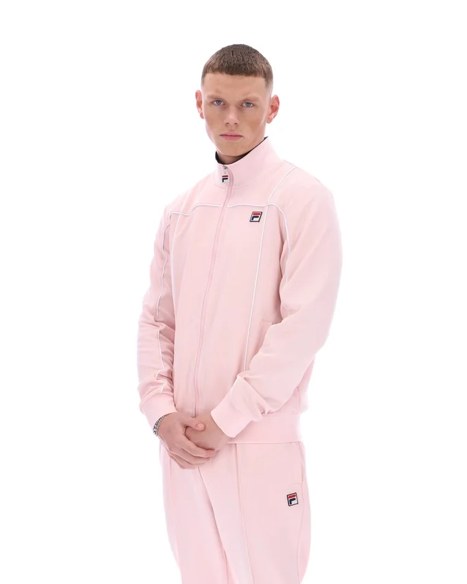 Pale Pink Armando Contrasting Piping Track Top