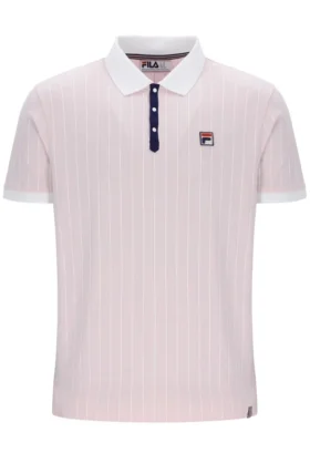 Pale Pink BB1 Classic Vintage Striped Polo