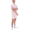 Pale Pink BB1 Classic Vintage Striped Polo