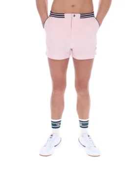 Pale Pink High Tide Terry Pocket Stripe Shorts
