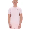 Pale Pink Terri T-Shirt with Contrast Piping