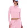 Pink Heidi Cropped Roll Neck Top