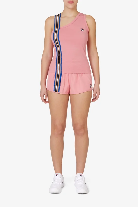 Pink Tape Detail Shorts