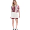 Porto Knitted Crochet Stripe Polo