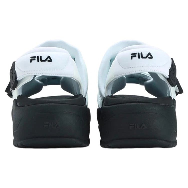 Puff Sandals "White Black"