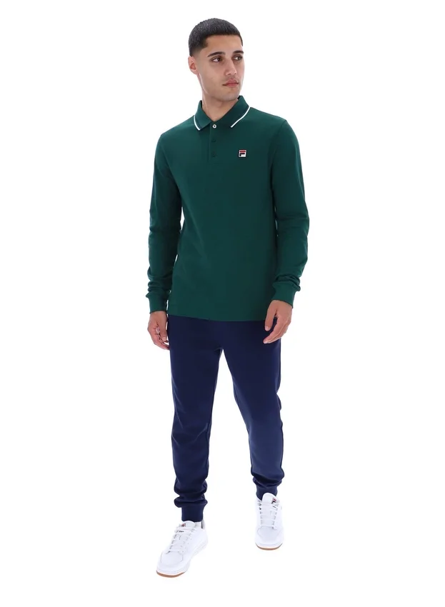 Rain Forest Monte Tipped Collar Long Sleeve Polo