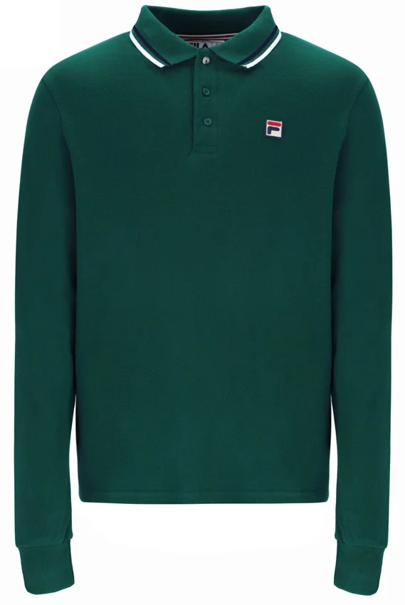 Rain Forest Monte Tipped Collar Long Sleeve Polo