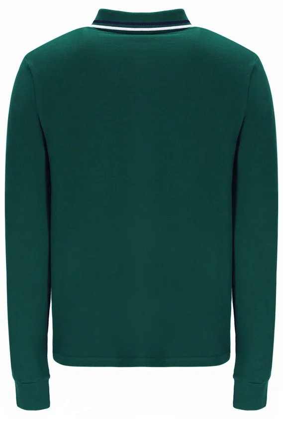 Rain Forest Monte Tipped Collar Long Sleeve Polo