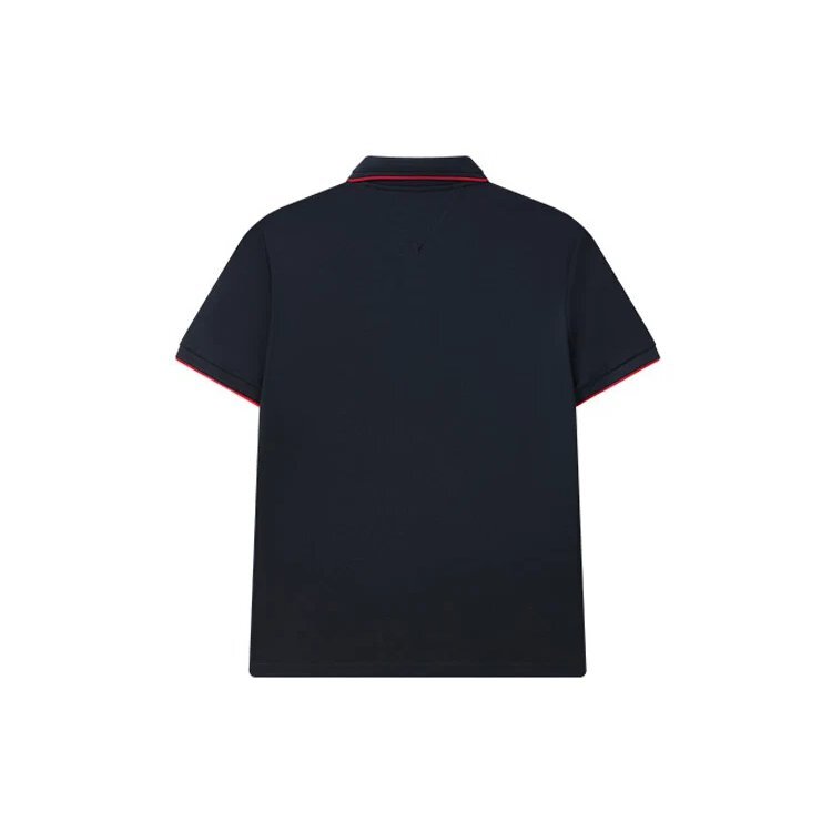 Red Colorblock Logo Short Sleeve polo Blue