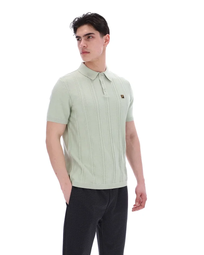 Sea Foam Barns Knitted Polo