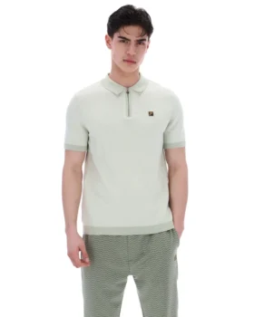 Sea Foam Marty Zip Polo